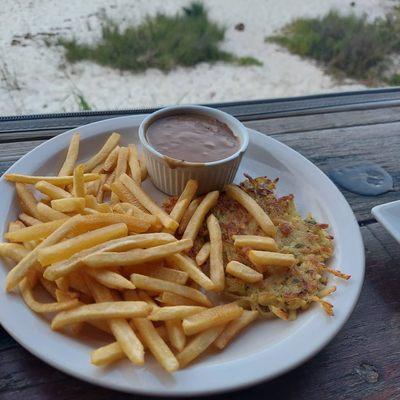 French fries with potato pancake