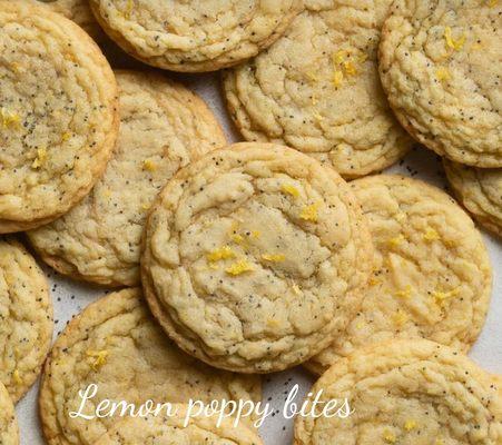 Delicious lemony cookie with poppy seeds topped lemon zest.  Seasonal