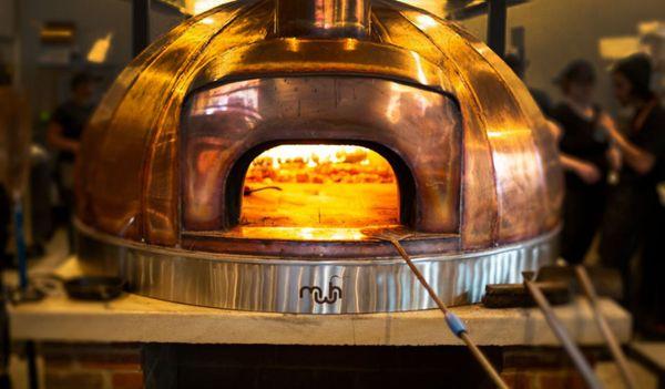 Our copper wood-fired oven.