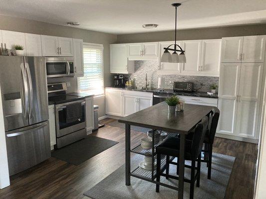 Handles and backsplash--finished!