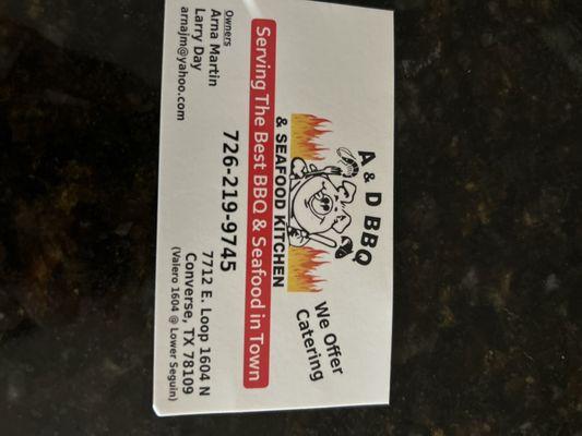 Business card ..next to VALERO