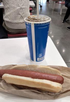 Hot dog and soda combo $1.50 at Costco food court!!