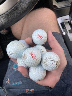 Amount of balls I found around my car during an hour lift