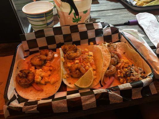 Shrimp Tacos and Quinoa Bean salad