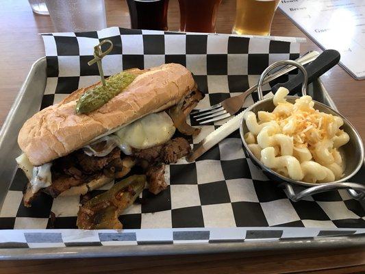 Smoked brisket cheesesteak sandwich.... tasty!