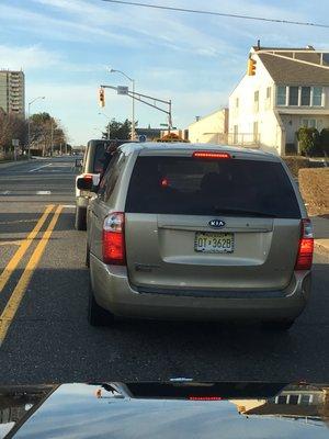 Citicab driver flipping me the bird after cutting me off on Ocean Ave. in Long Branch, NJ