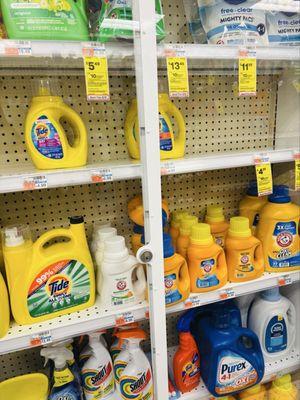 Laundry products under lock and key @ CVS