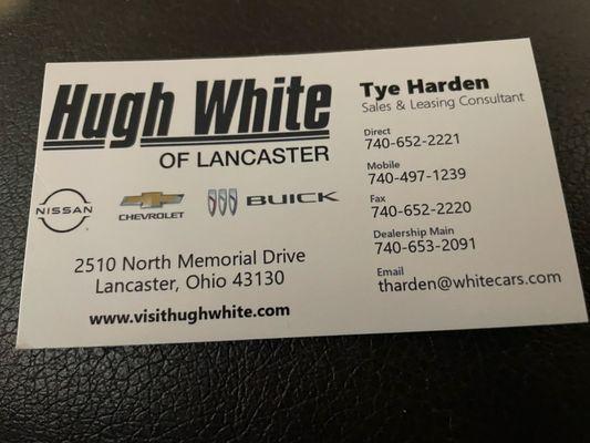 Tye Hardin's contact information.