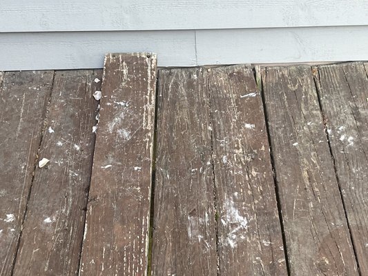 My deck looked like this after they worked on my neighbor's side.  Initially,  told the work was canceled and no one was there.