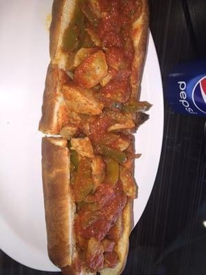 Sausage and pepper hero