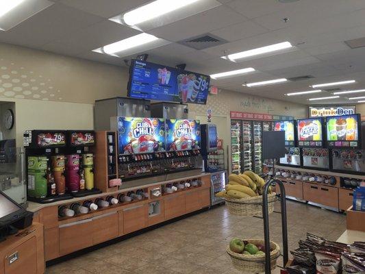 Fountain drinks and fruit