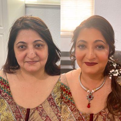 25th wedding anniversary makeup & hairstyle on this beautiful lady.