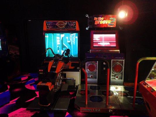 Redemption Arcade area: Harley-Davidson & L.A. Riders, and In The Groove 2