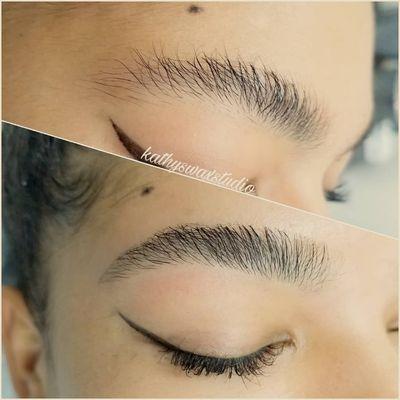 Bold brows for a teen client. No products, just her natural brows.