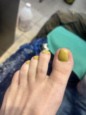 This was the color on my toes that supposedly matched my fingers