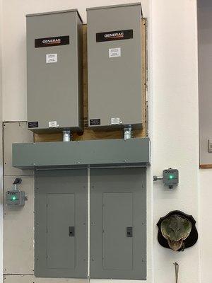 Automatic transfer switch and sub panels.