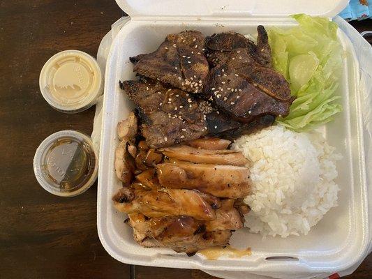 Teriyaki chicken and beef short ribs combo