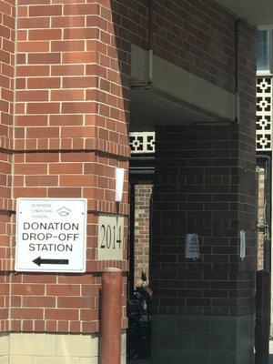 Donation drop off area