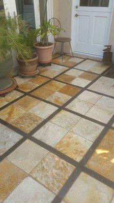 Newport Beach Quartzite exterior patio "after" All Stone Restoration restore + color enhance service.