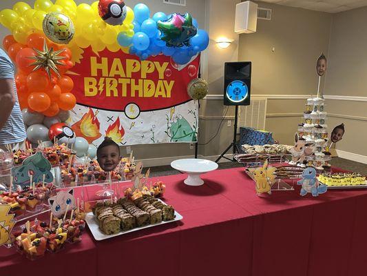 Dessert table and decorations