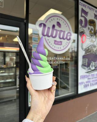 Pandan & Ube Soft serve