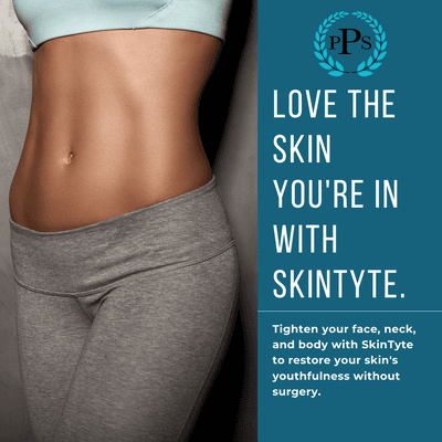 Say goodbye to sagging skin on your face, neck, knees, abdomen, thighs, or arms with just a few treatments of SkinTyte.