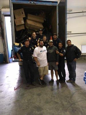 Loading up Bikes for Marin Fire Department fundraiser.