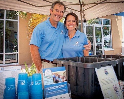 Leslie and Tony Swart volunteering at The Taste of the Ranch to benefit The College of Hospitality and Tourism at USF Sarasota Manatee.