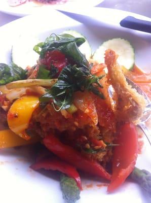 Thai basil soft shell crab special