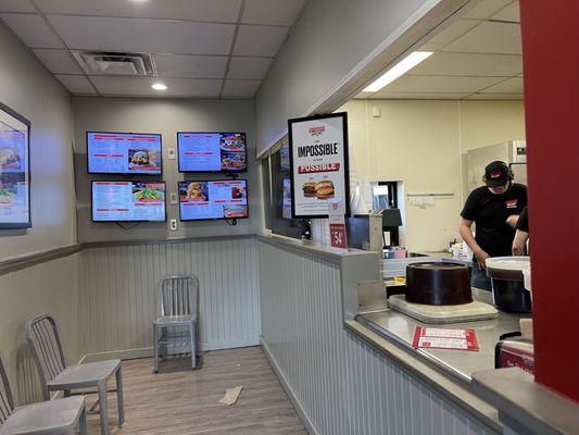 Interior of Johnnie's Charcoal Broiler in Edmond.