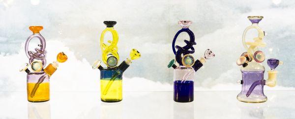 Variety of hand blow glass.