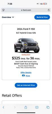 This was another deal from ford. Com