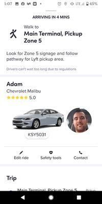 Adam, my first attempted of using Lyft service. Rude and unprofessional!