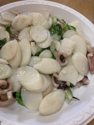 Squid rice cake