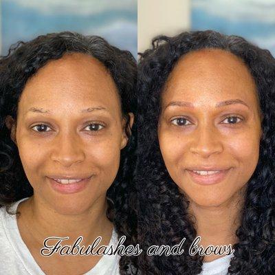 Microblading and shading eyebrows