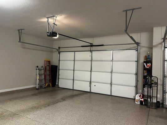 Before: My garage lacked any off-floor storage, but did have 10' ceilings