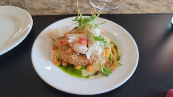 Fried Green Tomato with Crab