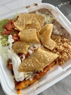 Carne Asada Enchilada Plate