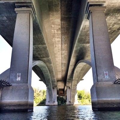 Kayaking under the bridge ... #awesome