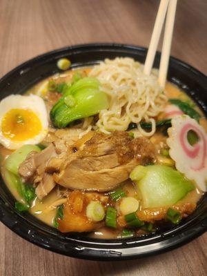 Teriyaki chicken Ramen with Tonkatsu broth. The broth was amazing!