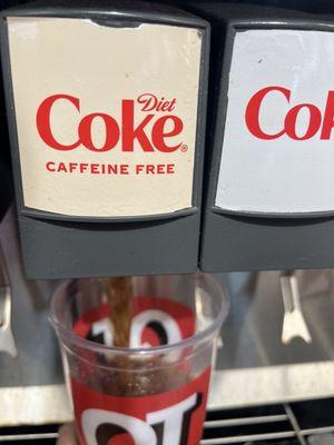 Only Caffeine free fountain soda in the area