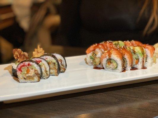 (From left) spider roll & no. 9 roll