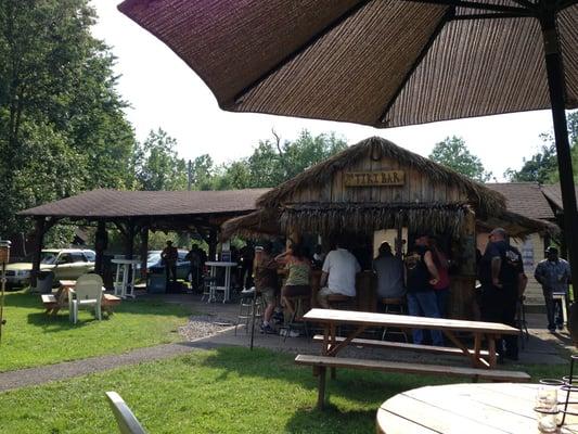 The tiki bar and picnic grove.