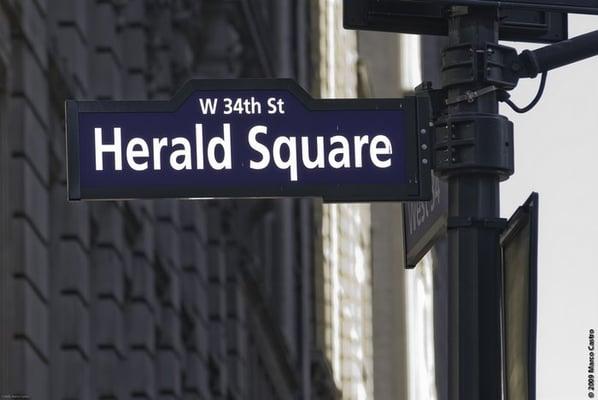 Herald Square Street Sign - Copyright 2009 Marco Castro