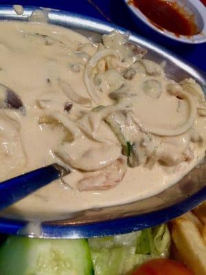 Shrimp in a creamy sauce