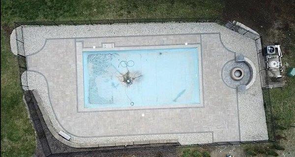 Pool patio with firepit area