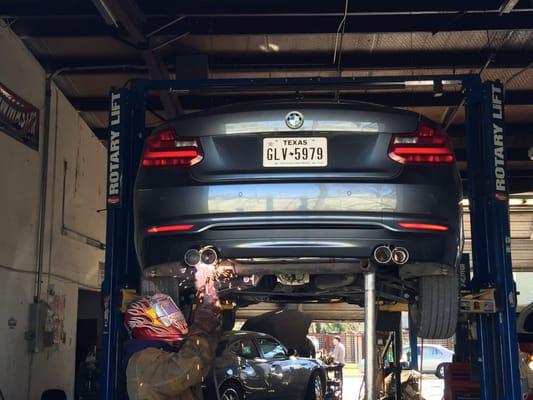 4 exhaust pipe installation from the best crew here...