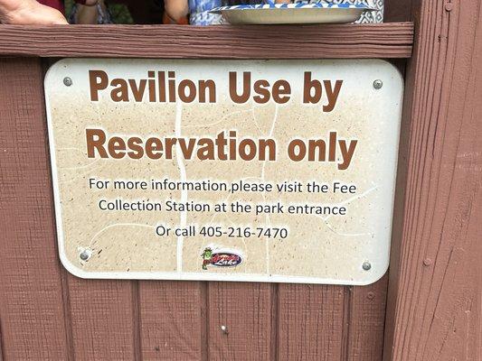 Reservation only for use if Caddo pavilion