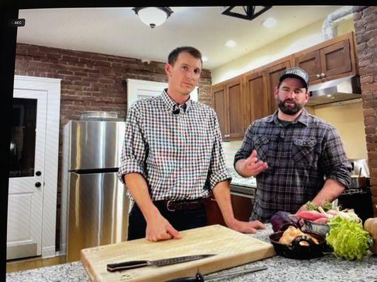 The kitchen where they broadcast and do lessons from.