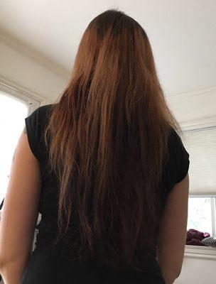 This is my hair before being cut and given a color balayage.